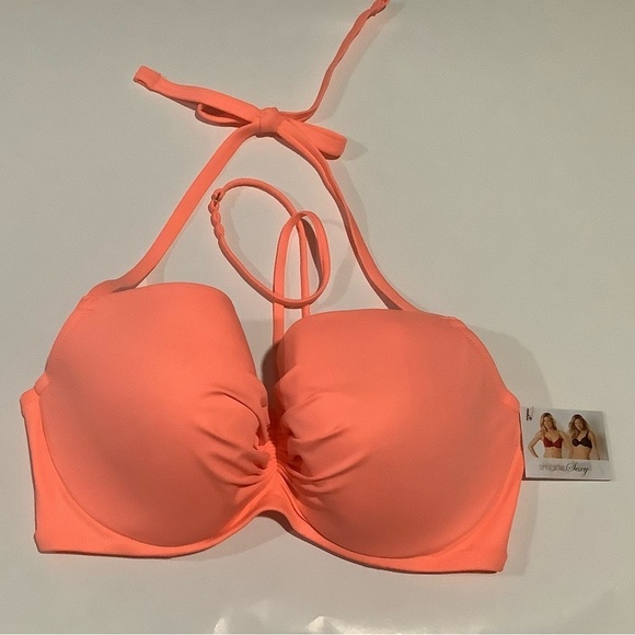 Smart Sexy Neon Coral Bikini Top Sz 36 DDD NWT - Picture 2 of 7